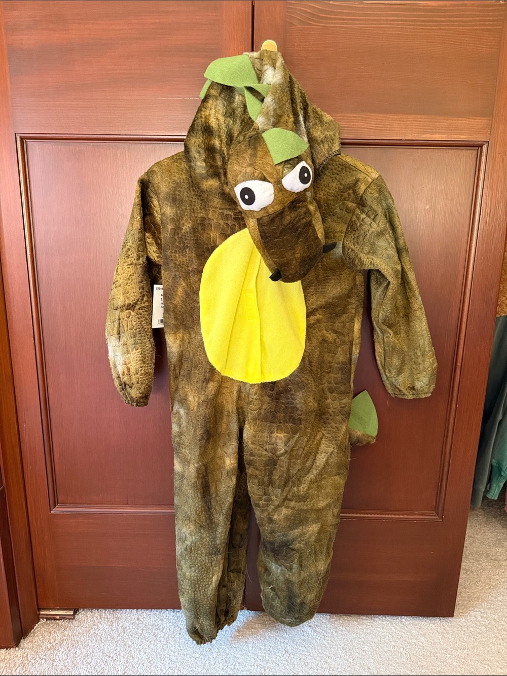 Kids Green Dragon Costume with Yellow Belly